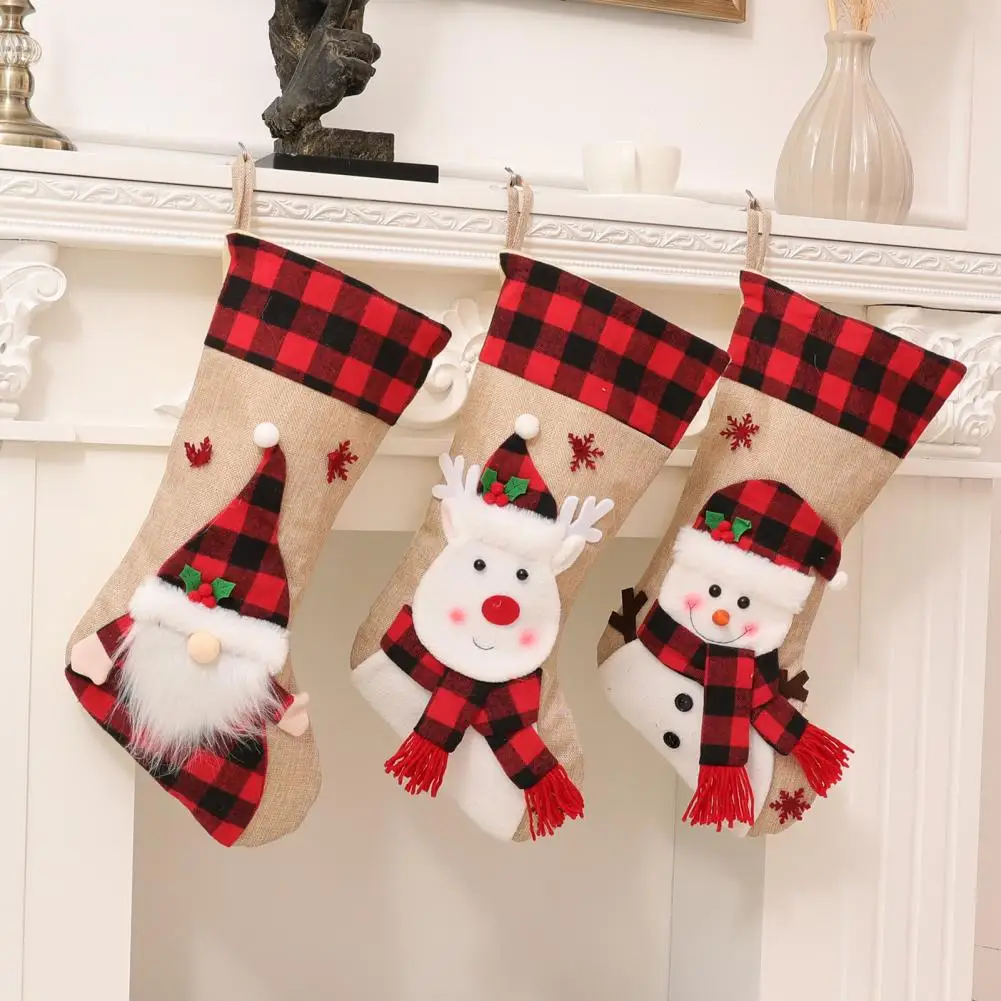 

Holiday Stocking Festive Stocking Festive Christmas Stockings Santa Claus Sock Snowman Deer Ornament Gift for Kids for Xmas