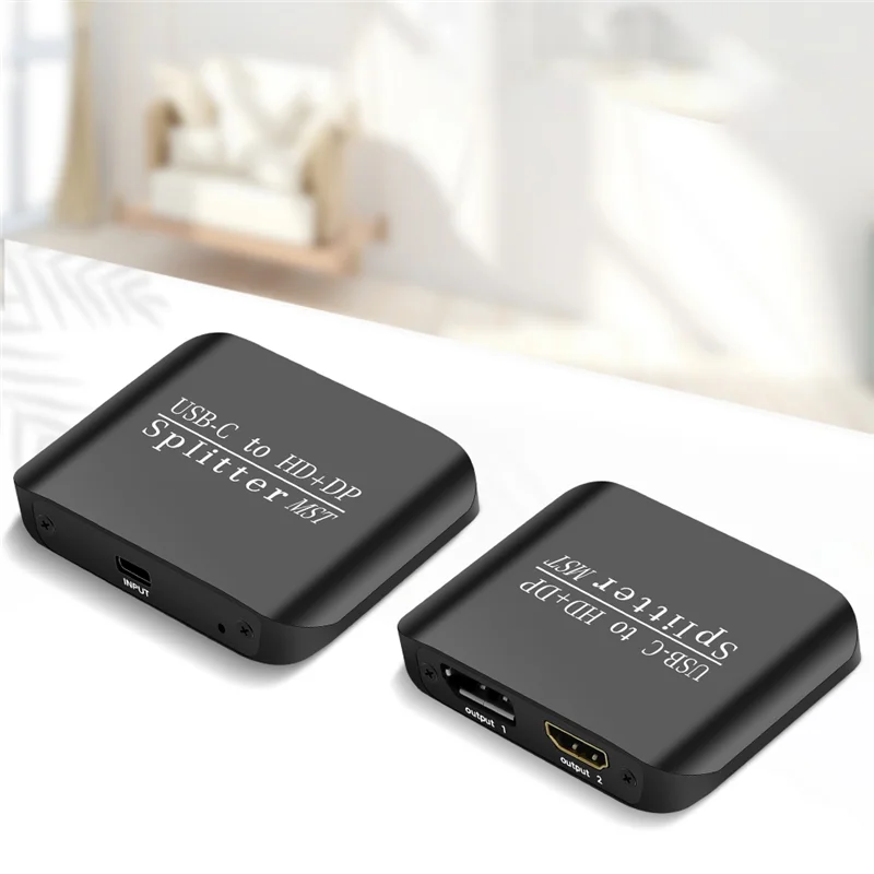 AC56-USB C إلى -متوافق + DP Splitter 8K Splitter MST Displayport Splitter Type C Splitter للشاشة المزدوجة الموسعة