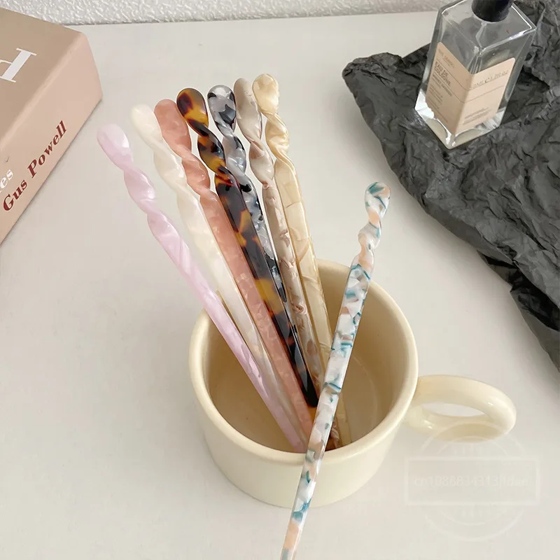 Chinese Style Hair Sticks Vintage Acetate Resin Chopstick Women Hairpins Clip Pin Headwear Wedding Jewelry Accessories