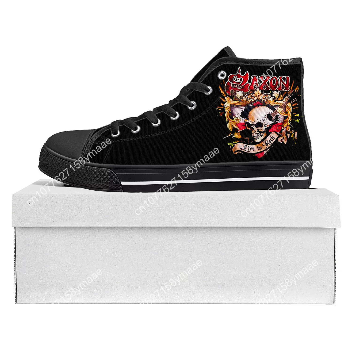 Saxon Metal Band High Top High Quality Sneakers Mens Womens Teenager Canvas Sneaker Casual Custom Made Shoes Customize DIY Shoe