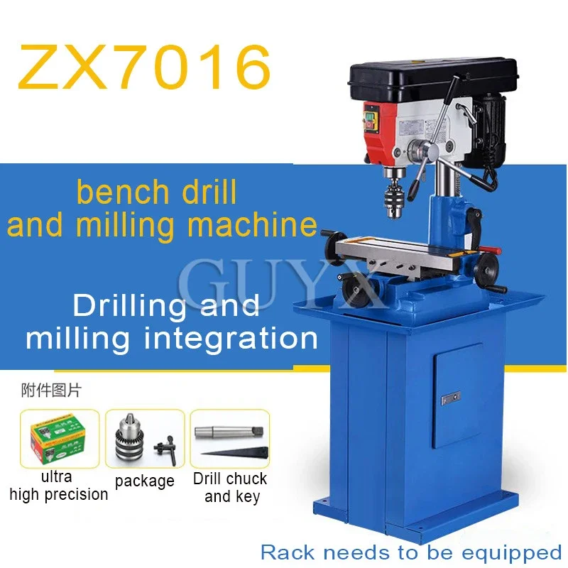 Blue Metal Drilling And Milling Machine Woodworking DIY All Copper Wire Vertical Cutting Lathe Small Drilling And Milling Machin