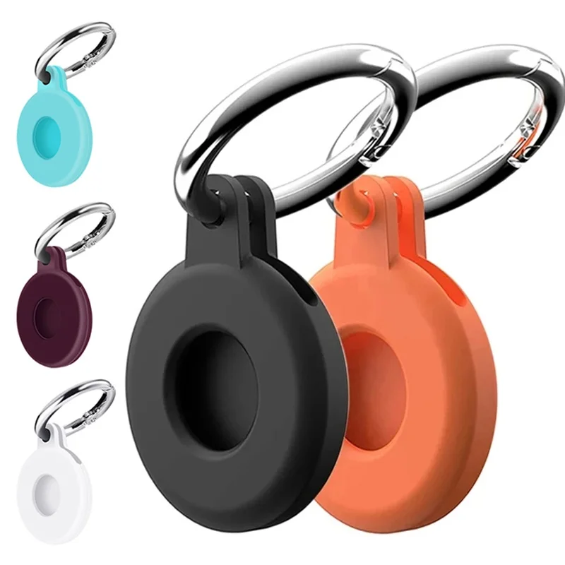 

For Apple Airtag Holder Case Lightweight Anti-Scratch Silicone Shockproof Protective Cover Easy Installation Case With Keychain
