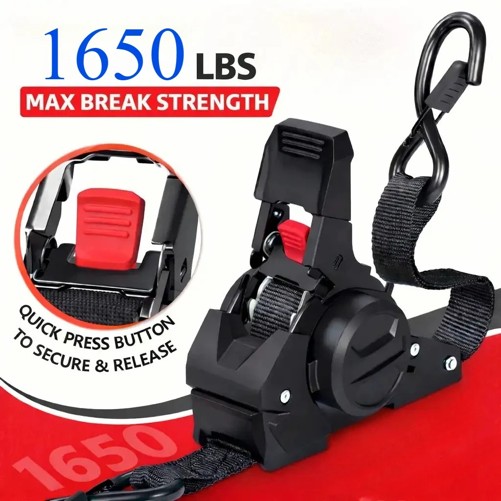 TINSOL Automatic Retractable Tensioner Straps for Securing Heavy Cargo on Trucks, Trailers, Steamship and All-Terrain Vehicles