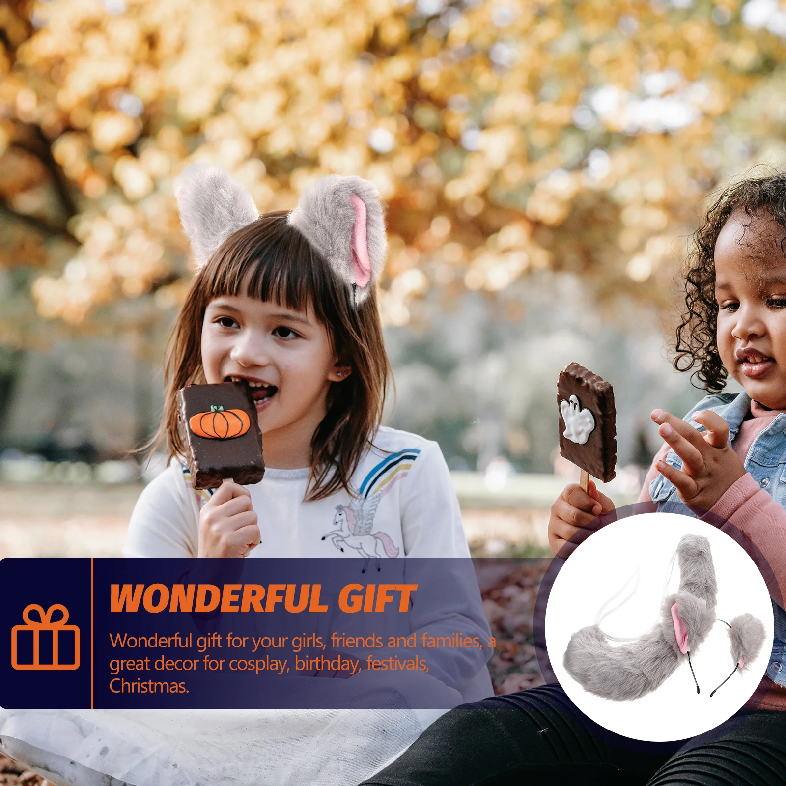 

1Set Cat Ears Hairband Foxes Tail Prop Cosplay Accessory Party Headdress Adorable Design Foxes Ear Hairband Cosplay Accessory