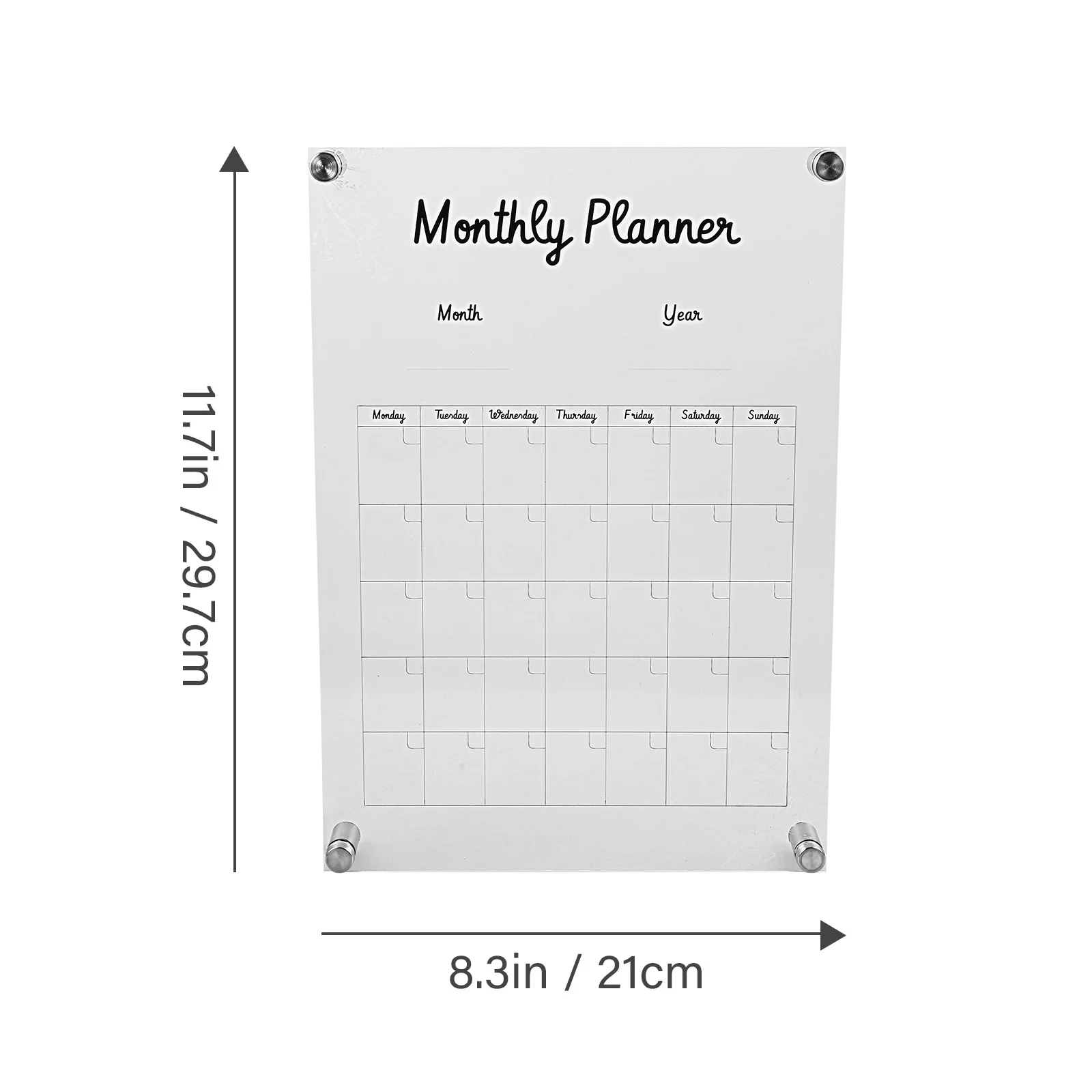 1 Set Acrylic Clear Message Board 29.5X20Cm Erasable Weekly Planning Board For Office Home School Study Kitchen Student Reminder