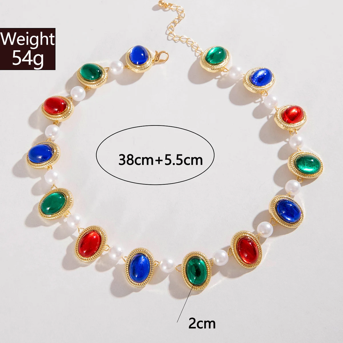 Tocona Fashion Color Crystal Stone Peart Stone Necklace Women's Classic Point Drill Chokers Necklaces Jewelry Party чокер 25950