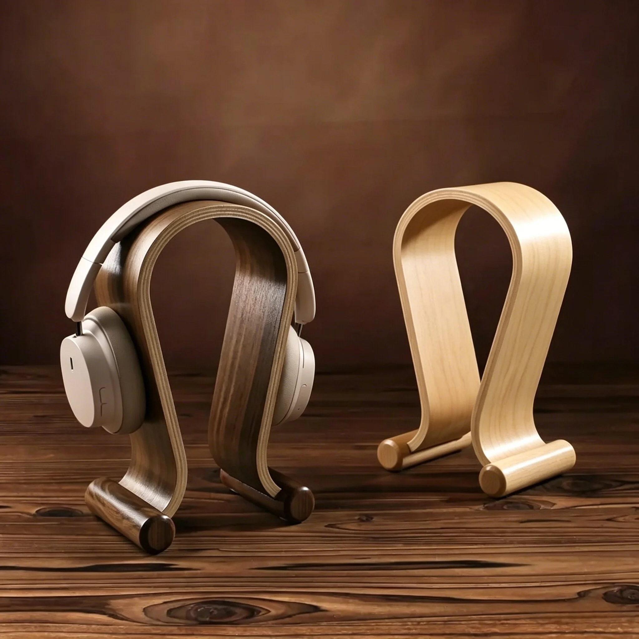Kopfhörerständer aus Holz, Headset-Ständer, Desktop-Kopfhörer-Displayständer, Gamer-Geschenke, Heim- und Bürodekoration für fast alle Kopfhörer. – Detail 1