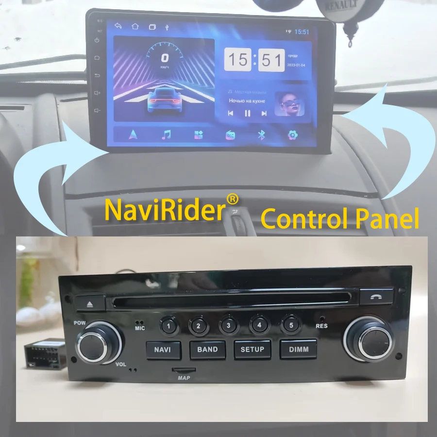 OEM Style Control Panel to Android Screen For RENAULT Megane 2 2002-2008 for RENAULT Fluence Car Video Player Plug to play