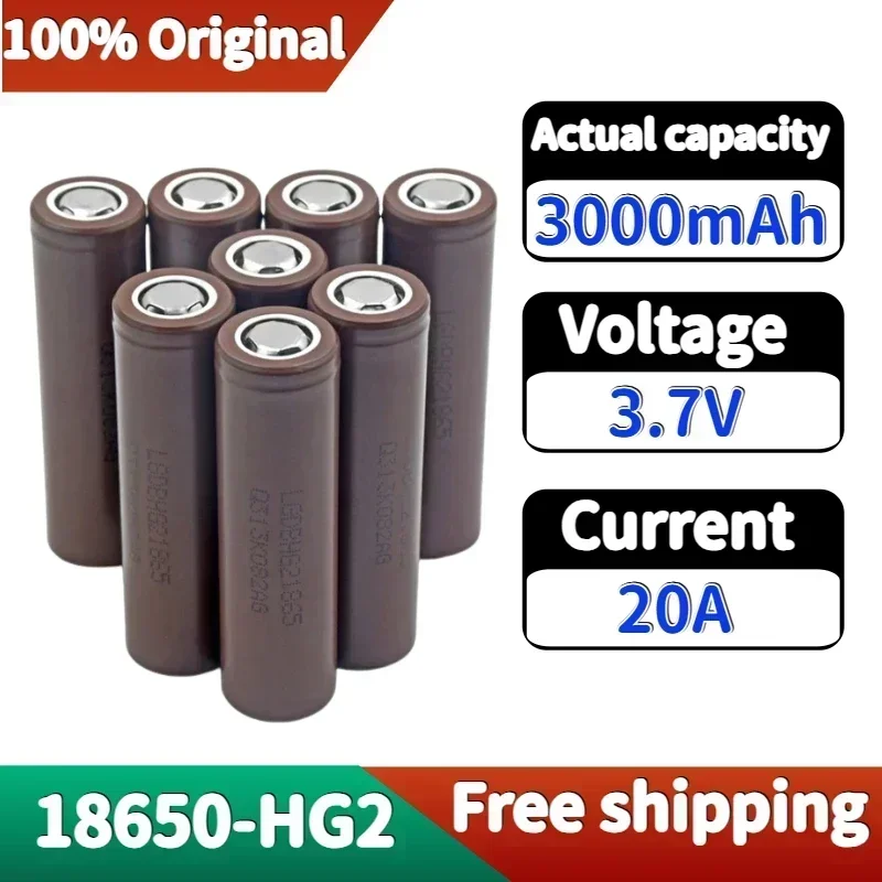 

2024 New Original HG2 18650 3000mAh battery 18650 HG2 3.7V discharge 20A dedicated For HG2 Power Rechargeable battery