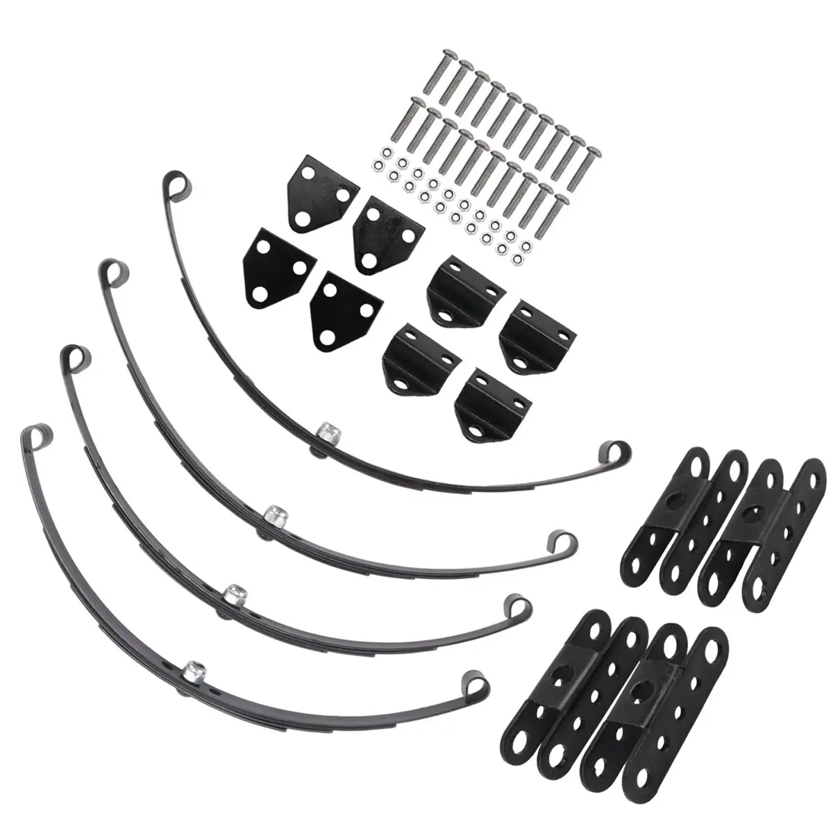 (DT37) 4Pcs 1/10 Leaf Springs Set HighLift Chassis for 1/10 D90 RC Crawler Car Parts Black