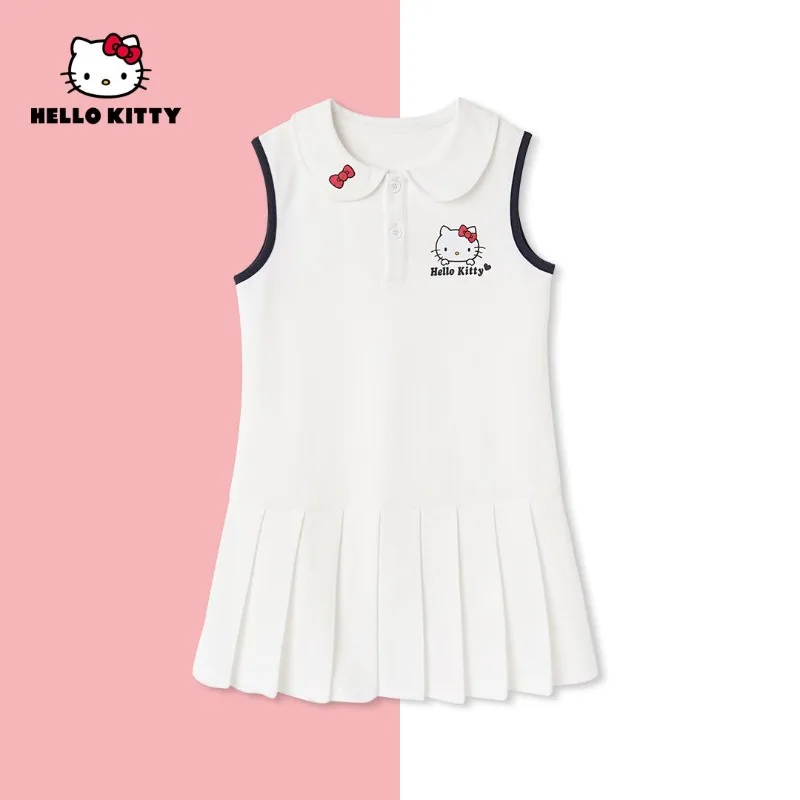 

Новое летнее модное и универсальное женское платье-жилет без рукавов с принтом Sanrio HelloKitty Cinnamoroll.