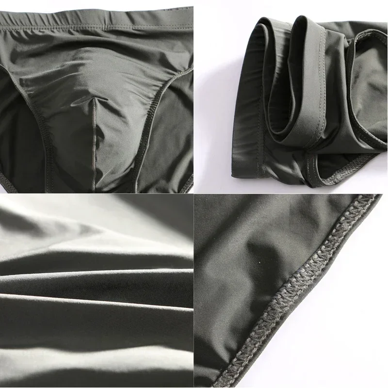 Sexy Men Bulge Pouch Briefs Low-Rise Solid Color Breathable Seamless Comfort Underwear Man Briefs Panties Underpants