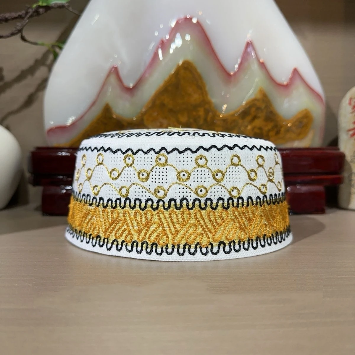 Darmowa Wysyłka Muzułmańskie Czapki Męskie Odzież Czapka do Modlitwy Islamska Taqiyah Kufi Produkty Podatkowe Kippa Turecka Nowoczesna Poliester 03568