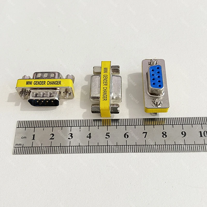 1 Stück DB9-Pin VGA Buchse-zu-Buchse/Stecker-zu-Stecker/Buchse RS232 Serieller Port COM-Stecker Mini-Gender-Changer-Adapter Nullmodem – Detail 7
