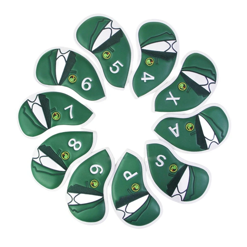 

Golf Iron Cover Colorful Big Number Cue Cap Cover Iron Protection Cover Waterproof Pu Head Cover 10Pcs/Set