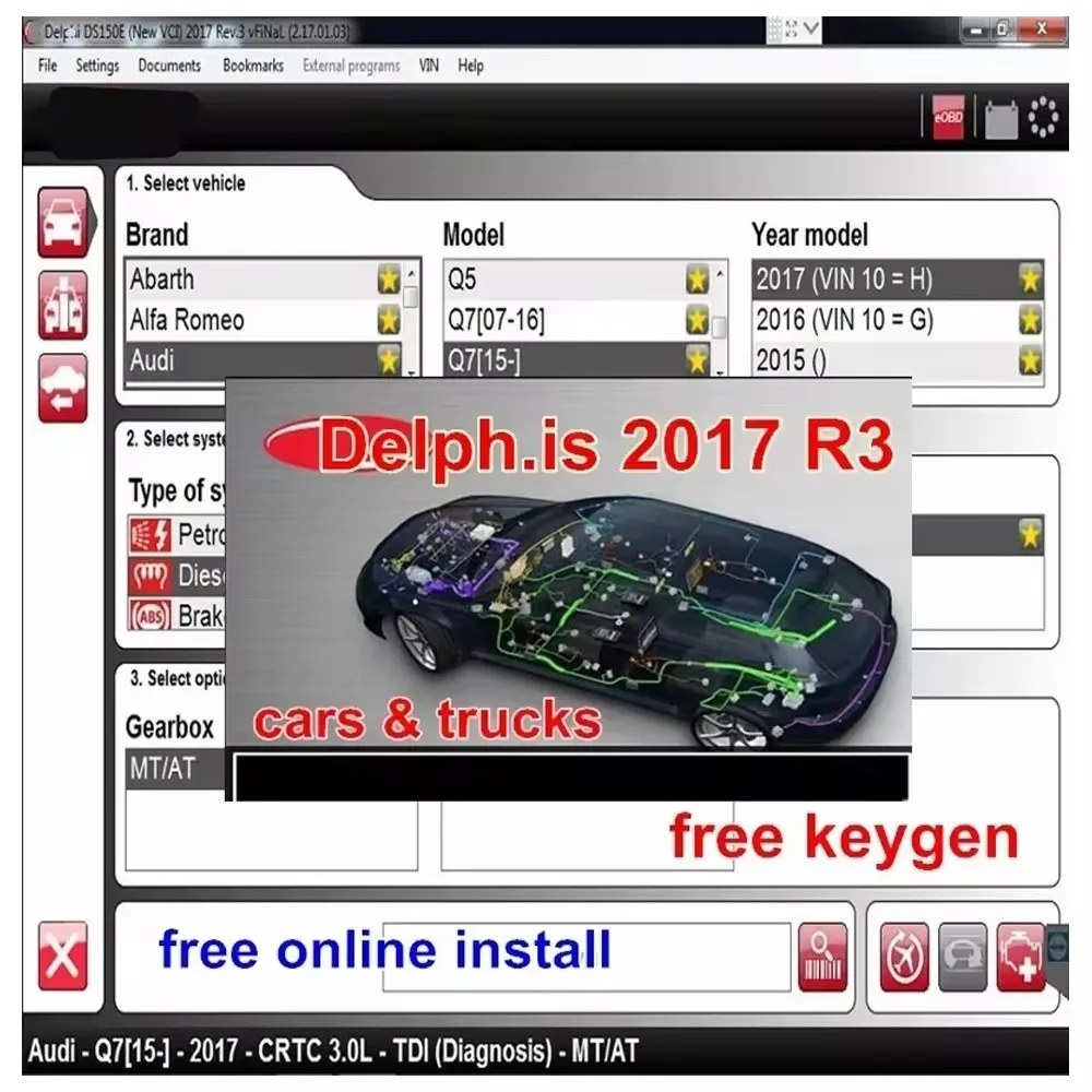 Para Delphi 2017 r3 Keygen activator, el más nuevo software 2017.r3 Keygen del-phis multidiag Key con car and truck