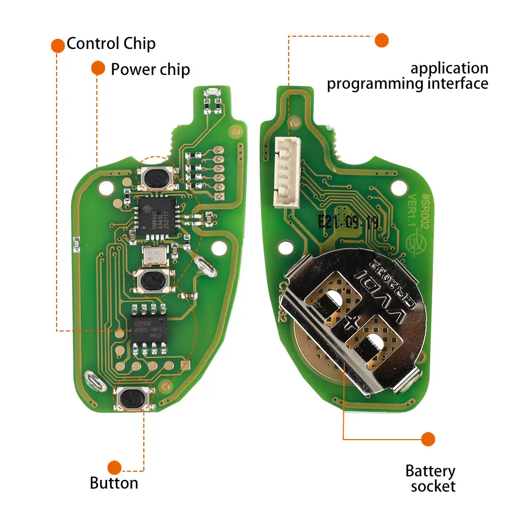 フォルクスワーゲン用リモートキーXhorse-XKDS00EN x 002,3つのボタン,vvdi2,vvdiキーツール,ミニキーツール,バッチあたり5個