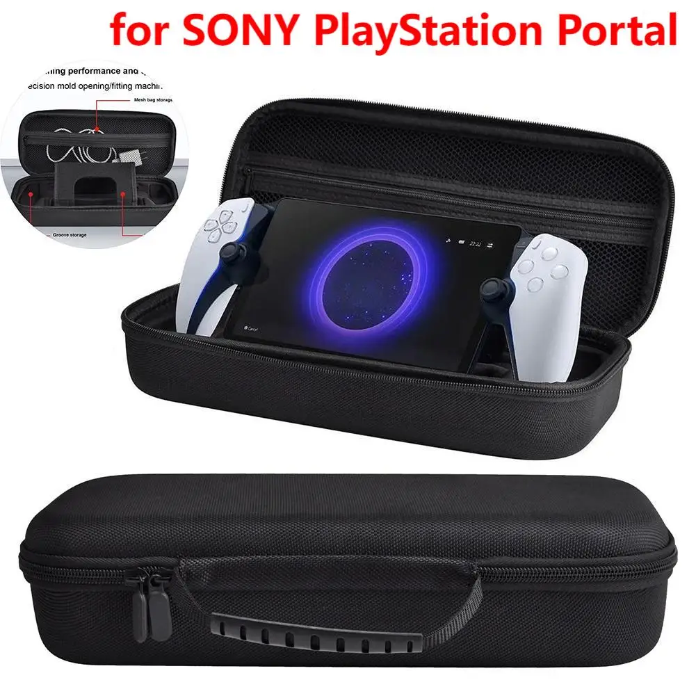 Storage Bag For PS5 Portal Travel Carrying Case Game Console Protective Hard Case Bag with Mesh Pocket For PlayStation 5 Portal