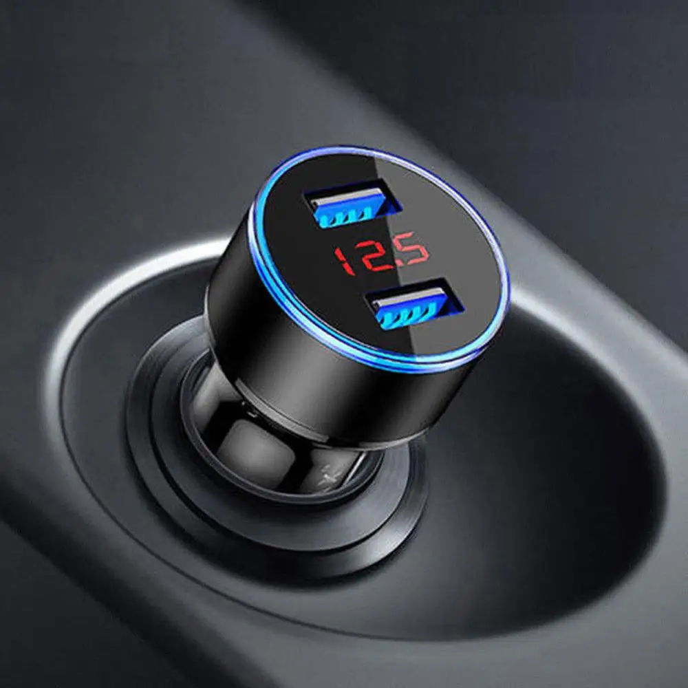 Portable Dual USB LED Digital Display Quick Charge 5V 3 1A Dual USB Car charger Adapter Fast Charging For