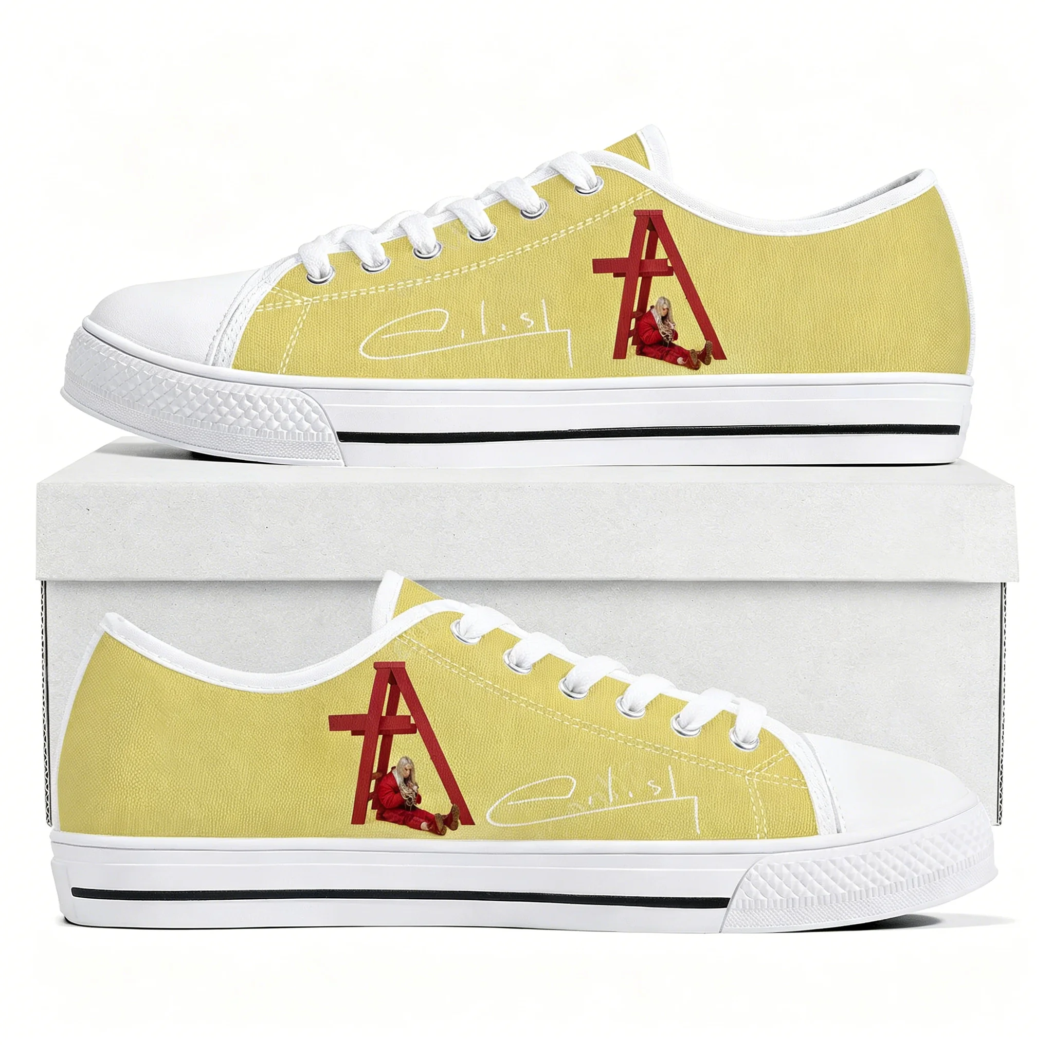 Billie Eilish Low Top Sneakers Mens Womens Teenager High Quality Canvas Sneaker 3D Print Casual Couple Shoes Personalized Shoe