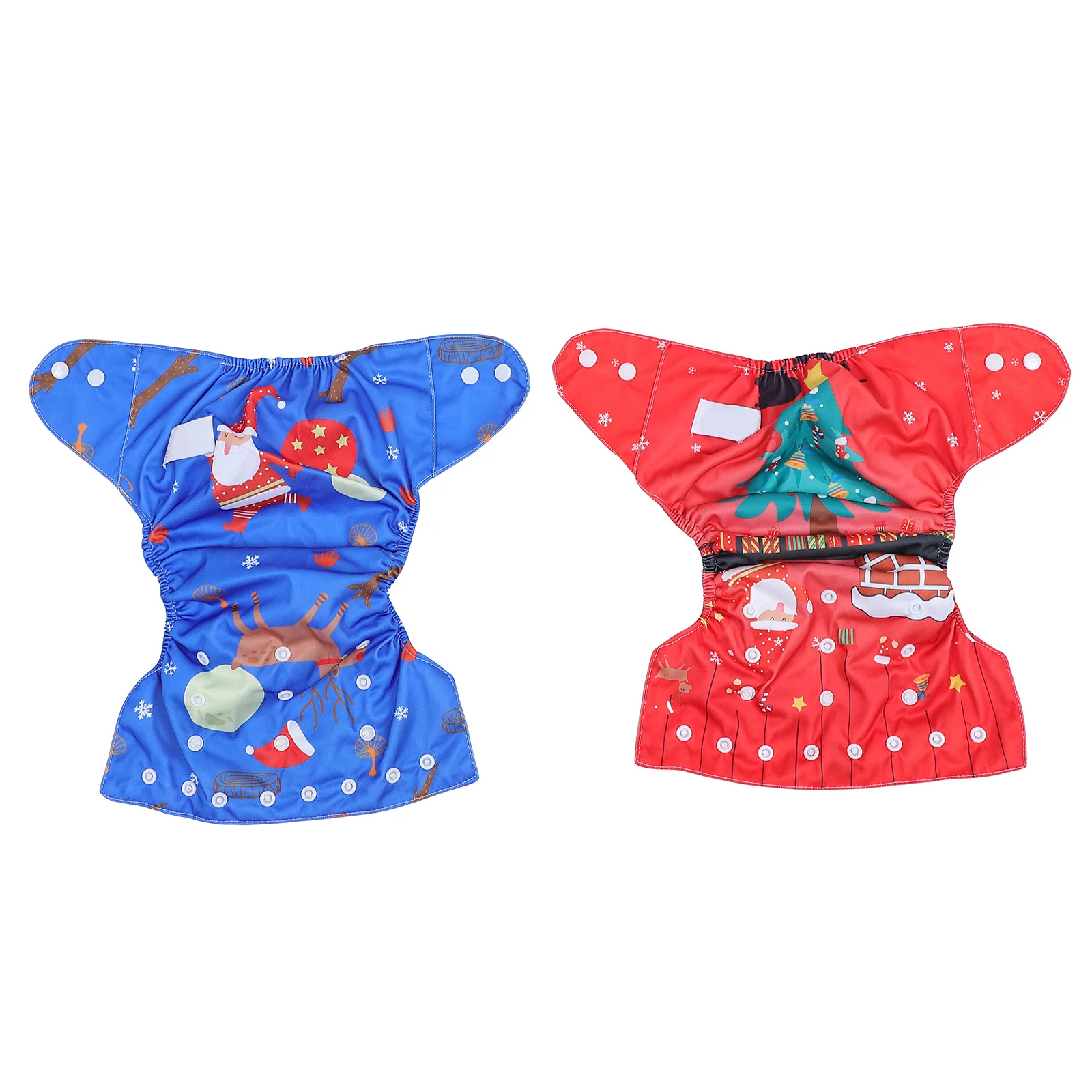 

2Pcs Christmas Baby Training Pants Newborn Washable Nappy Pants Assorted Colors Breathable Flexible Design Comfortable