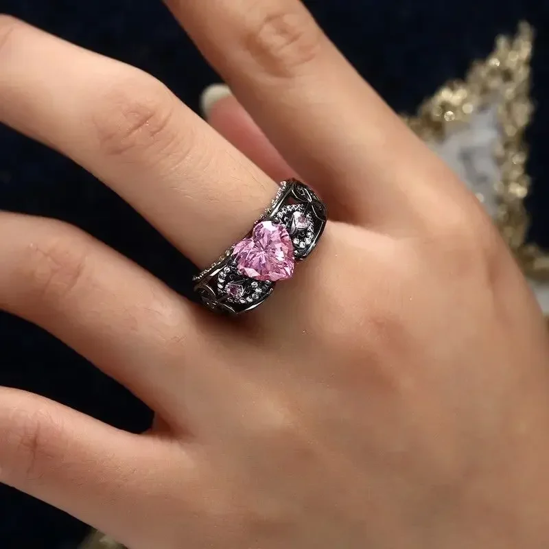 4 Colors Angel Wing Heart Shaped Ring