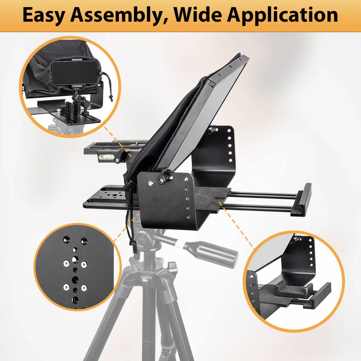 Imagem -02 - Teleprompter Portátil com Controle Remoto para Iphone Telefone Gravação Tablet Moman-mt12