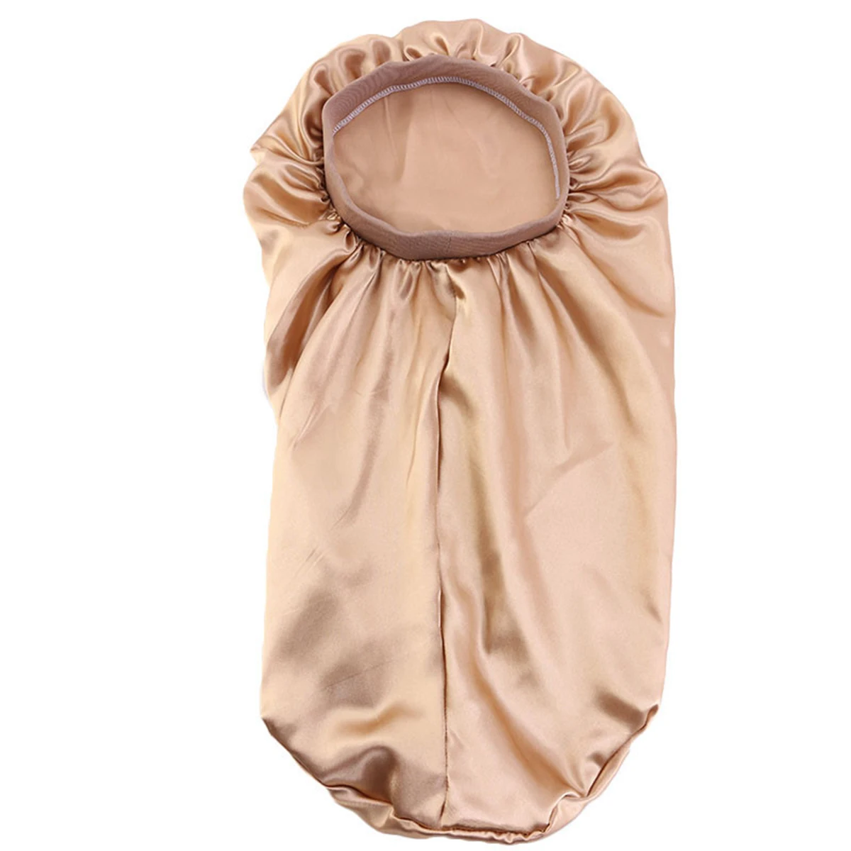 

1pc Imitation Silk Printed Elastic Stretchy Bonnet For Hair Protection Durable Satin Sleeping Cap Large