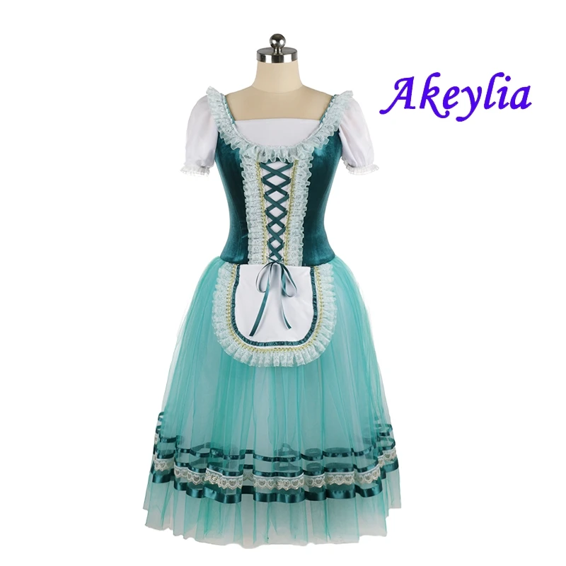 

Peacock velvet Giselle Dress for girl Romantic Ballet Tutu red long Professional ballet stage costume Women competition JNBL168
