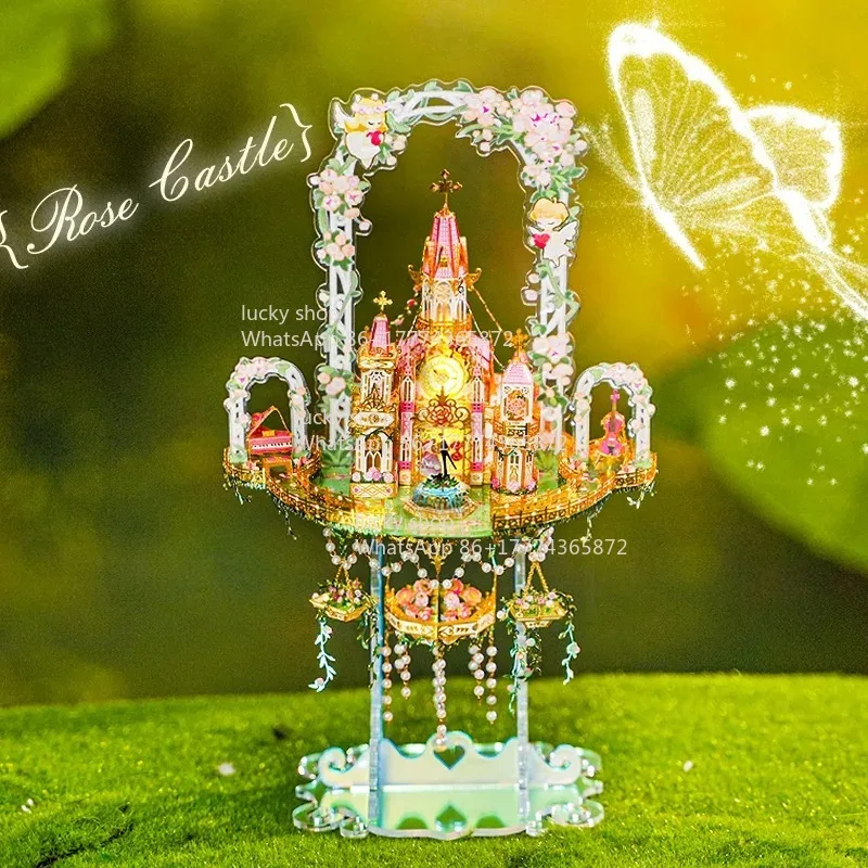 Princess Rose Castle Model Architecture Kit Assembly Adult Girl Birthday Gift