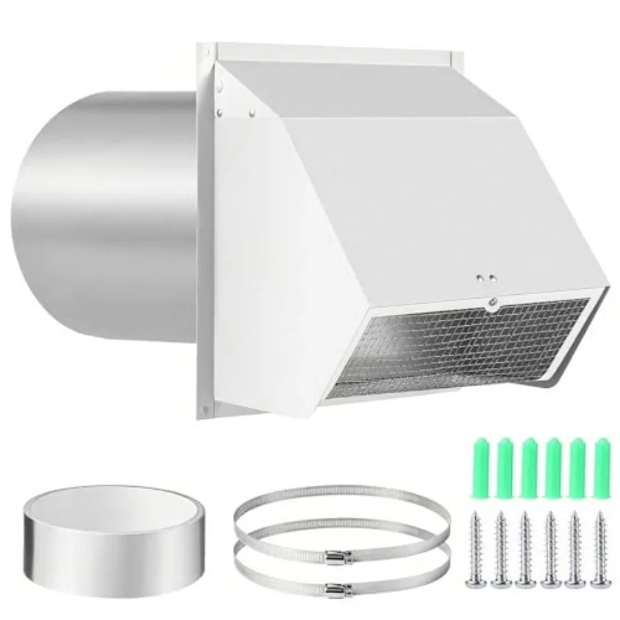 

Wall Vent Cover with Screen and DamperHeavy Duty Stainless Steel Exhaust Vent Cover Cap Dryer Vent Pipe is -1/ and Long Enough