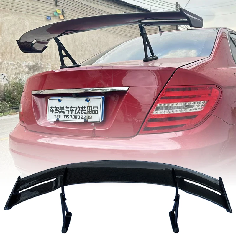 For Mercedes-Benz AMG W204 sedan 2-4Doors C350 C63 2008 2009 2010 2011 2014 Real Carbon Fiber RS Style Rear Trunk Spoiler Wing