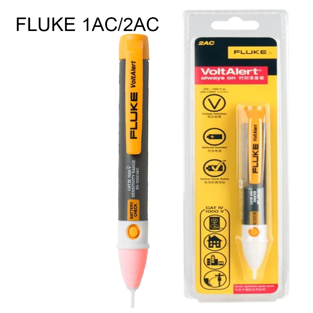 FLUKE 1AC/2AC Non-Contact Test Pencil  Volt AC Non-Contact Voltage Testers From FLUKE 90V-1000V electrical Detector Pen 1AC-C2II