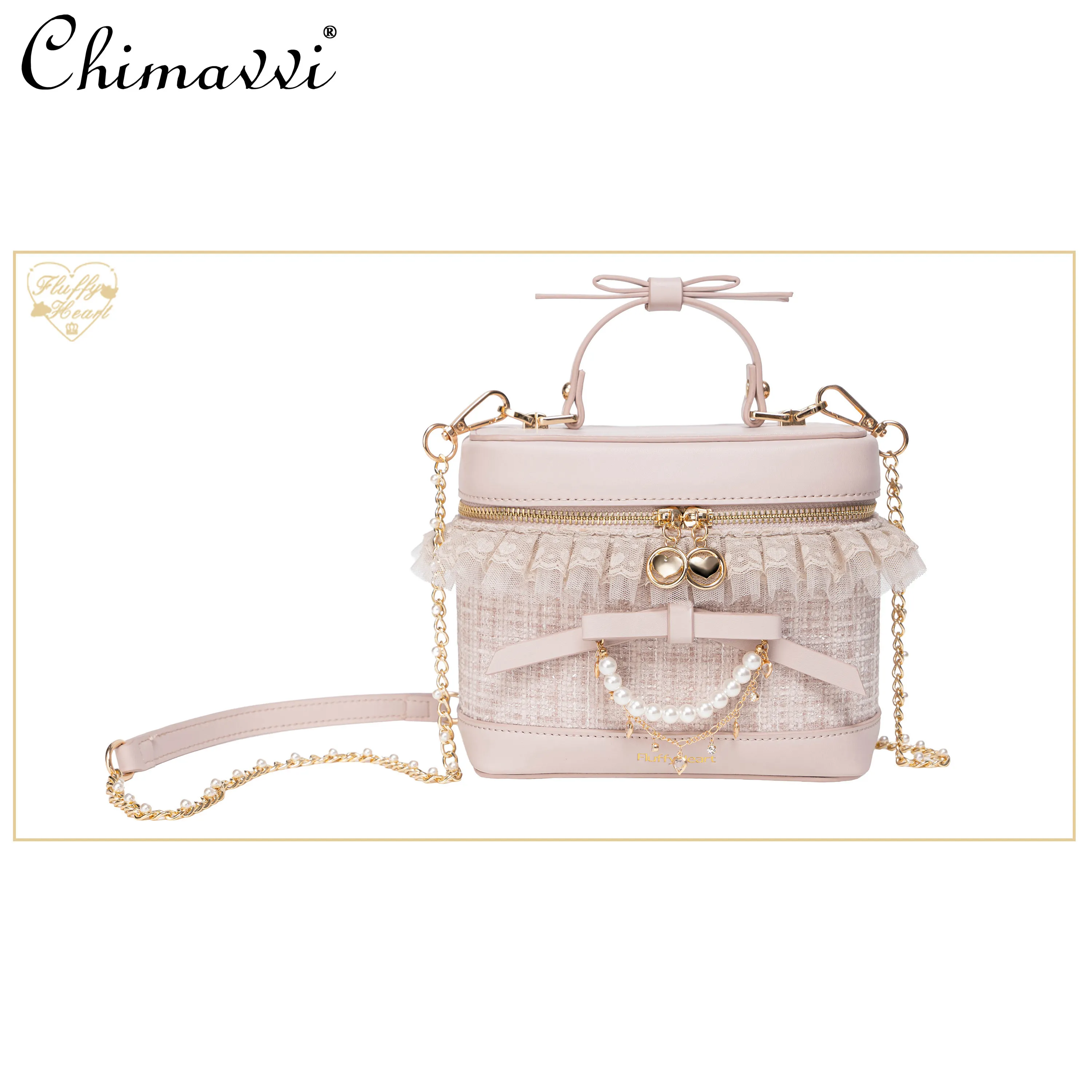

Original Japanese Mine Pink Diagonal Crossbody Bag 2026 New Sweet Girls Princess Lolita Shoulder Bag Square Handbag Women