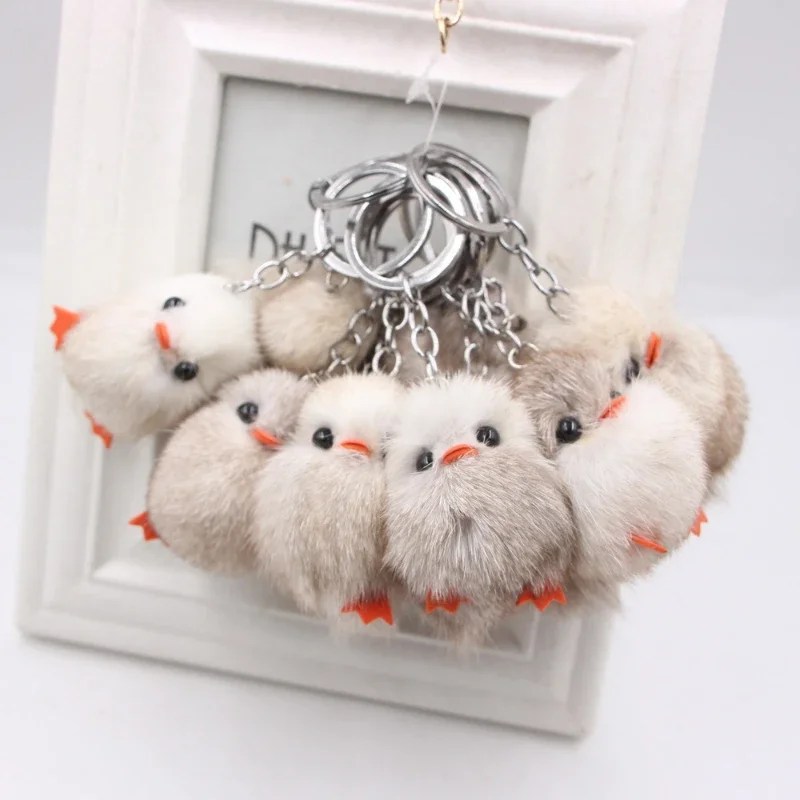 Creative and Cute Chicken Plush Car Keychain Pendant Women's Bag Pendant Cut Keychain Best Friend Gift