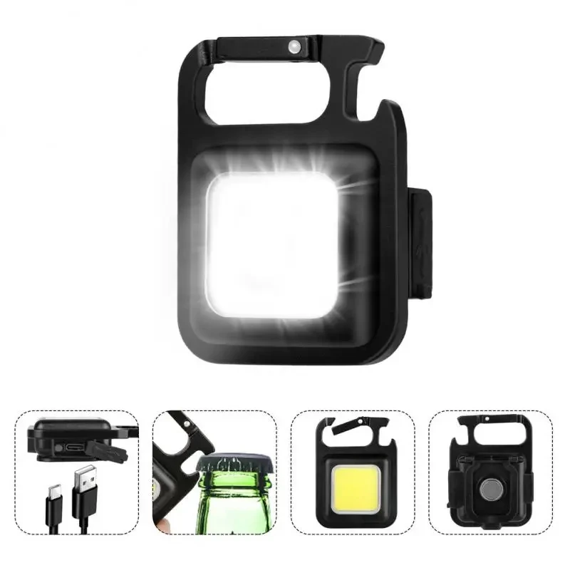 Imagem -03 - Portátil Camping Lâmpada com Alto Brilho Mini Luz de Emergência Portable Chaveiro Multi-funcional Cob Carregamento