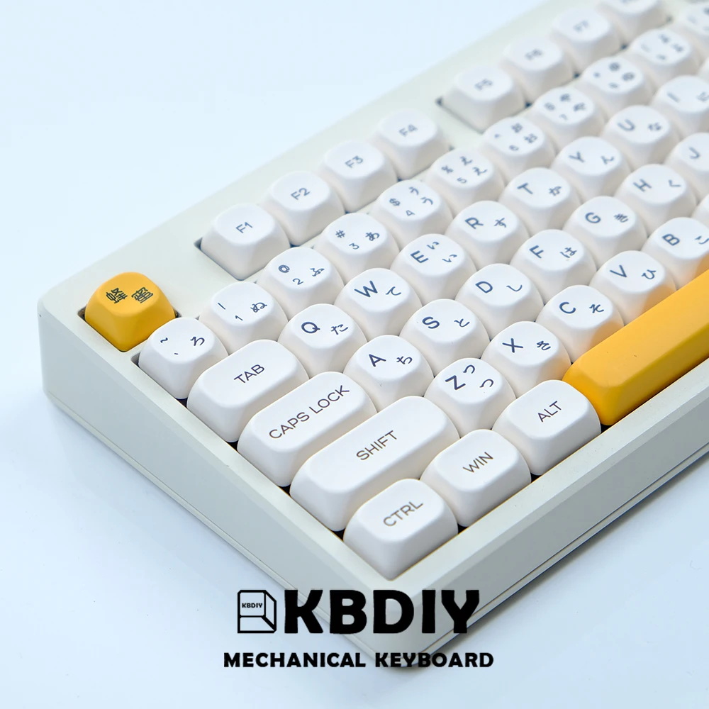 KBDiy-Teclas coreanas PBT Honey Milk, Teclados Mecânicos, MAC, Perfil KOA, Japonês, Russo, ISO personalizado 7U, 137 Teclas