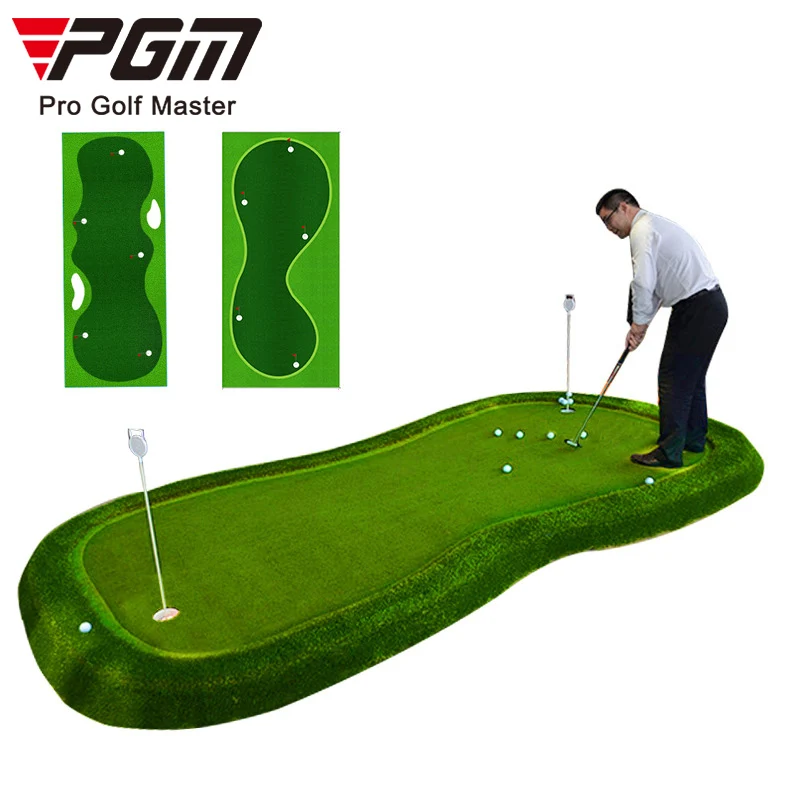 Indoor Mini Golf Putting Green, 9ft x 3ft Artificial Grass Mat, Portable Practice Training Aid, Home Office Use