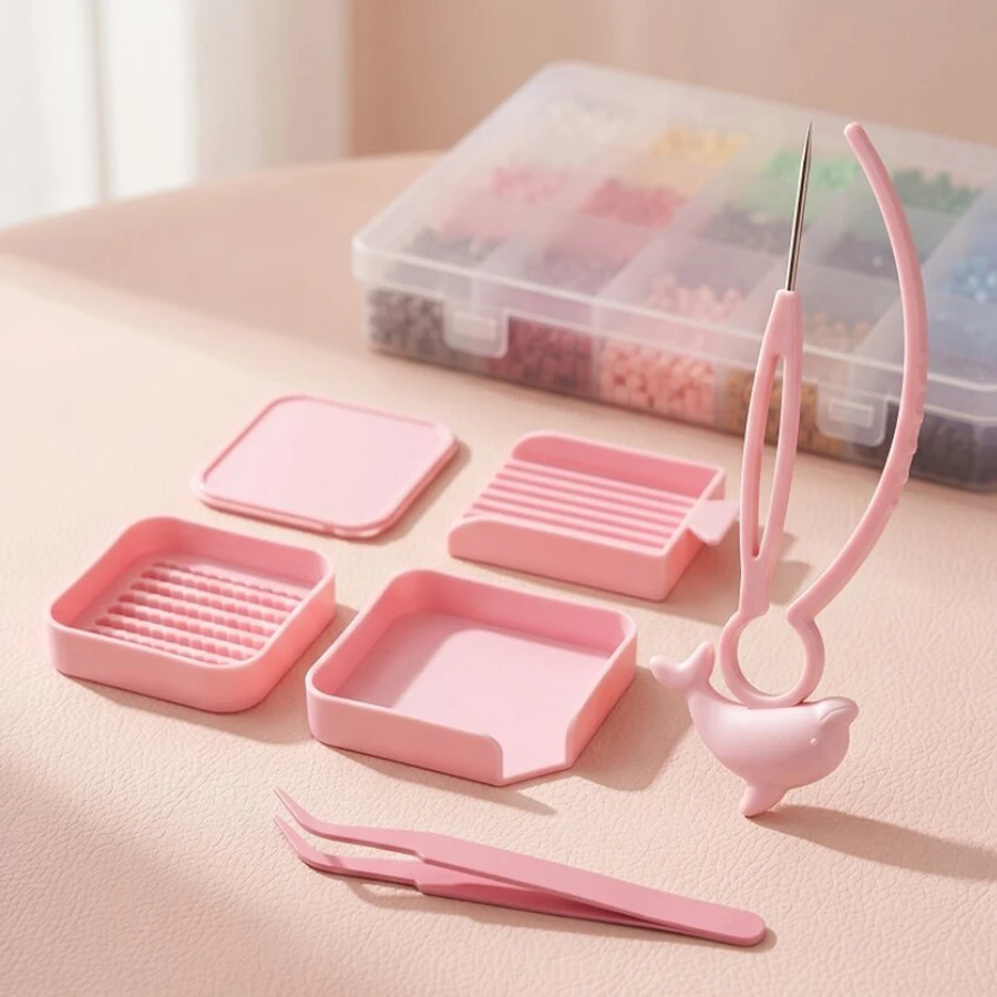 Bean Splicing Tool Material Pack 2.6mm Bean Splicing Board Bean Needle Bean Shovel Creative Handmade DIY Fusion Bean Tool Kit