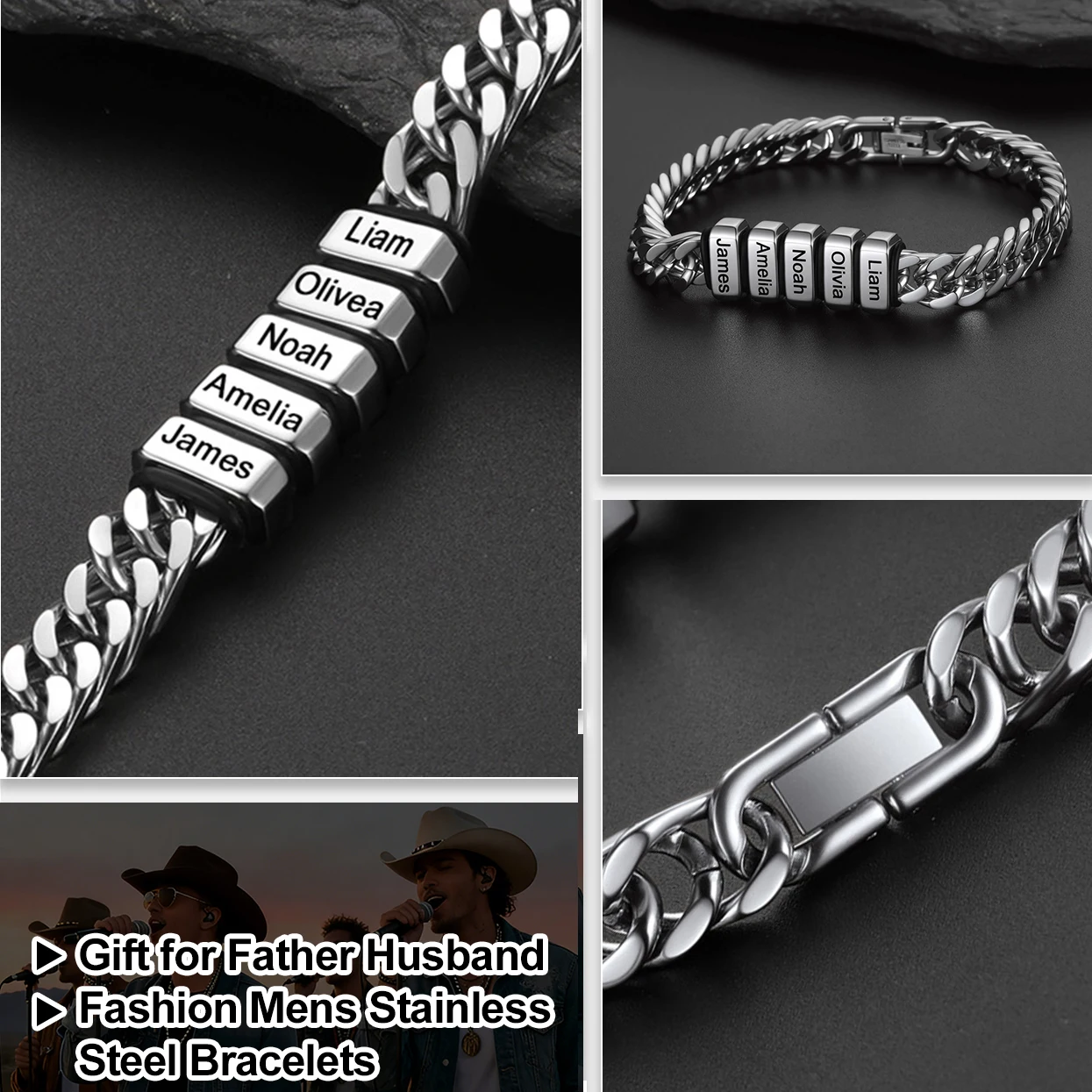 U7 Индивидуальные семейные бра – обзор и цена Bracelet Beaded Men