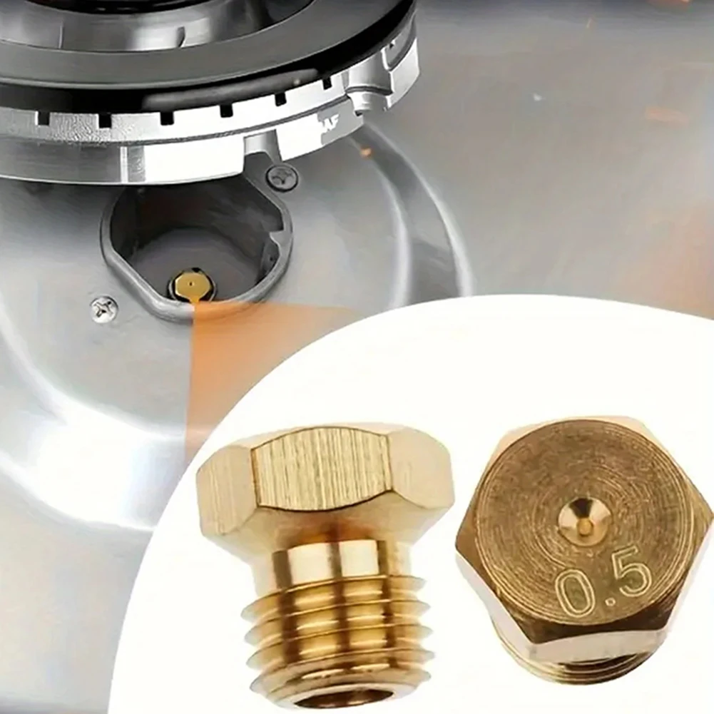 0.7*0.8CM M6*0.75 Gas Stove Nozzles G25 Natural Gas Compatible Orifice Size Variety 0.5-1.1mm For Gas Cooktops