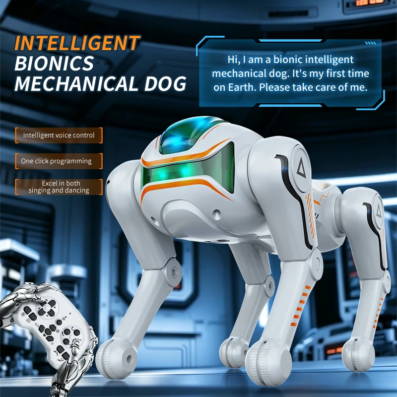 Remote Control Programming Simulation AI Machine Dog Voice Dialogue Electric Children's Intelligent Mechanical Dog Toy