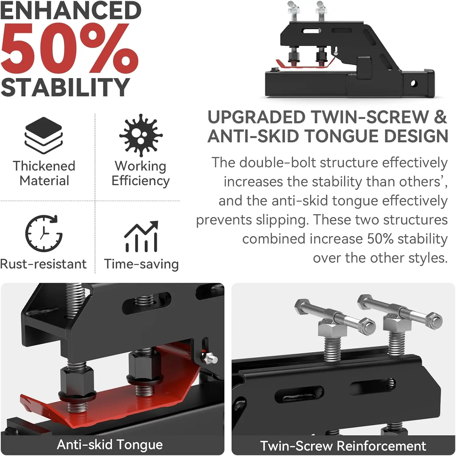 

Upgraded Tractor Clamp on Trailer Hitch Receiver, Tractor Bucket Hitch Non-Slip 2" Ball Mount Adapter for Bucket Kubota·Hot Sale