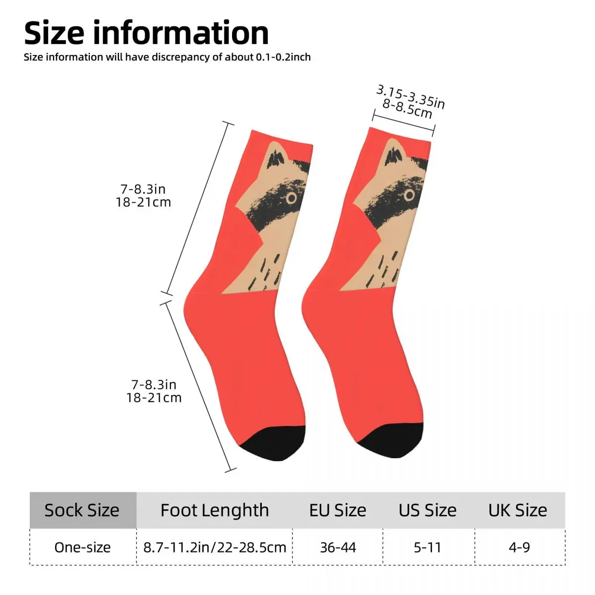 Raccoon Sock Printed Man Polyester