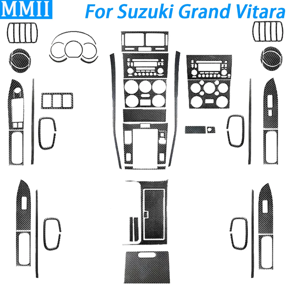Dla Suzuki Grand Vitara 2006-2013 Akcesoria Włókno węglowe Przełącznik biegów Wylot powietrza Wnętrze samochodu Pełna ochrona Naklejka dekoracyjna