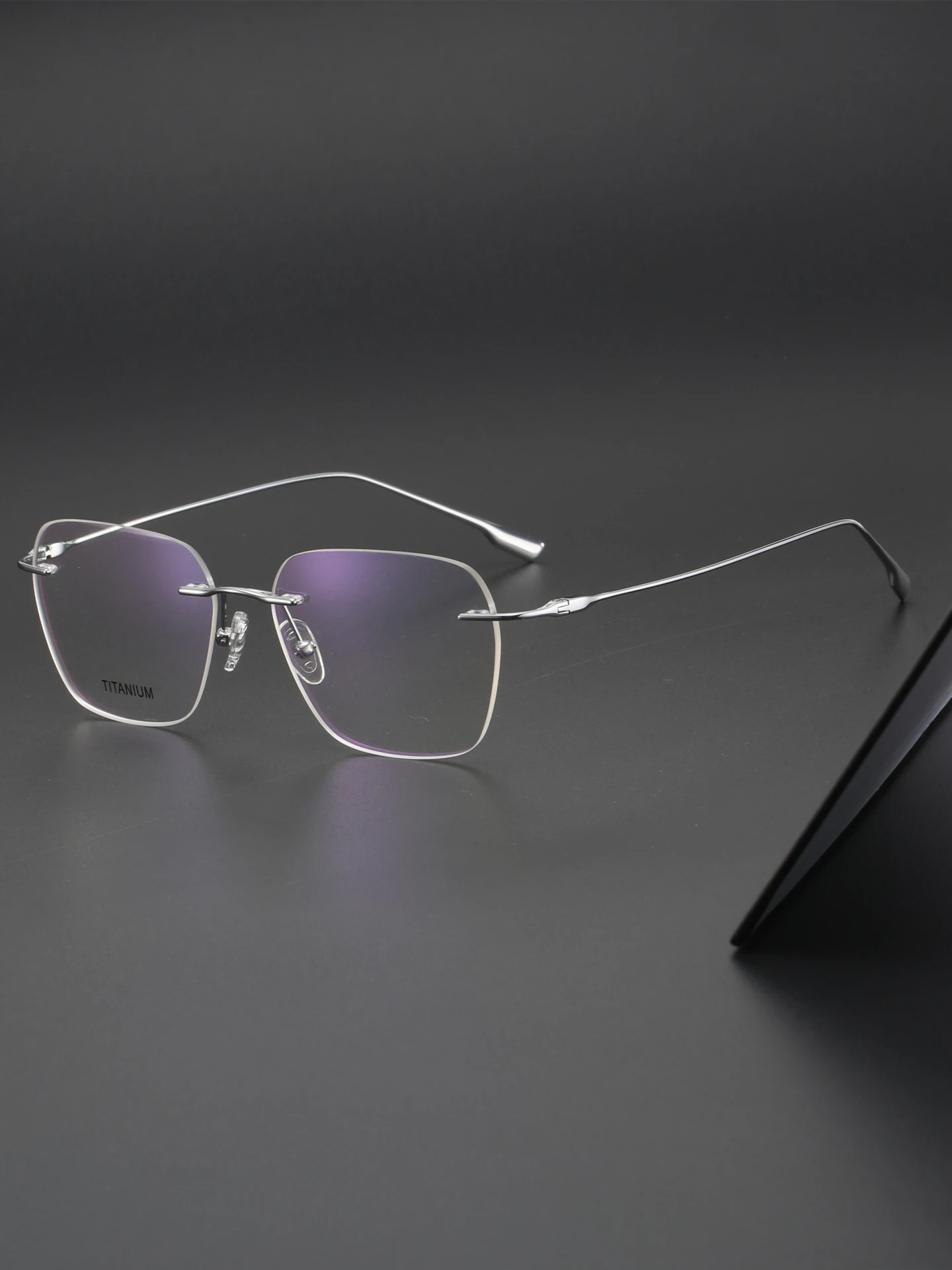 pure-titanium-frameless-glasses-blue-light-filter-nearsightedness-stylish-fashion-round-face-suitable-titanium-material