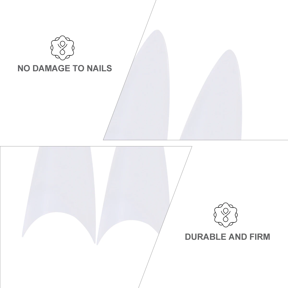 

500pcs Nail Tips Clear Plastic Nail Covers For Art Design Fake Acrylic Nails Diy Salon Use Tips For Creative Manicure