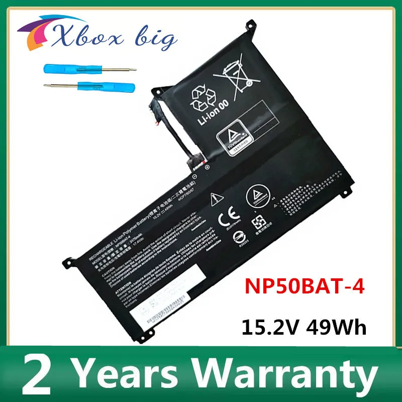Bateria para 4icp7 60 57 Clevo Xmg Foco Jiangxin X15 Notebook 15.2v 49wh 3175mah Novo Np50bat4