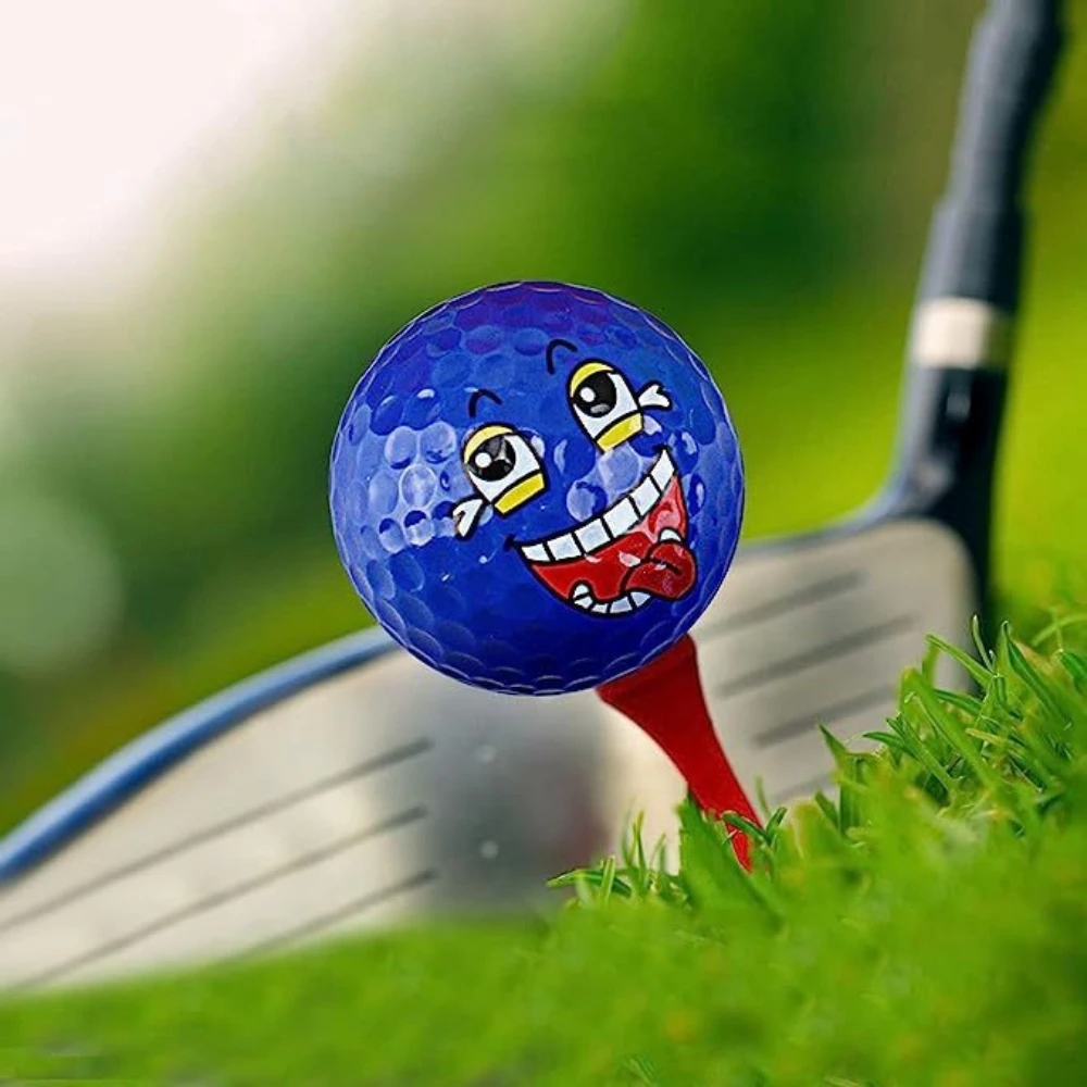 6-حزمة كرات جولف مضحكة ممارسة كرات الجولف الملونة الجدة إكسسوارات الغولف مزدوجة الطبقات المجال 42.6 مللي متر القطر #2