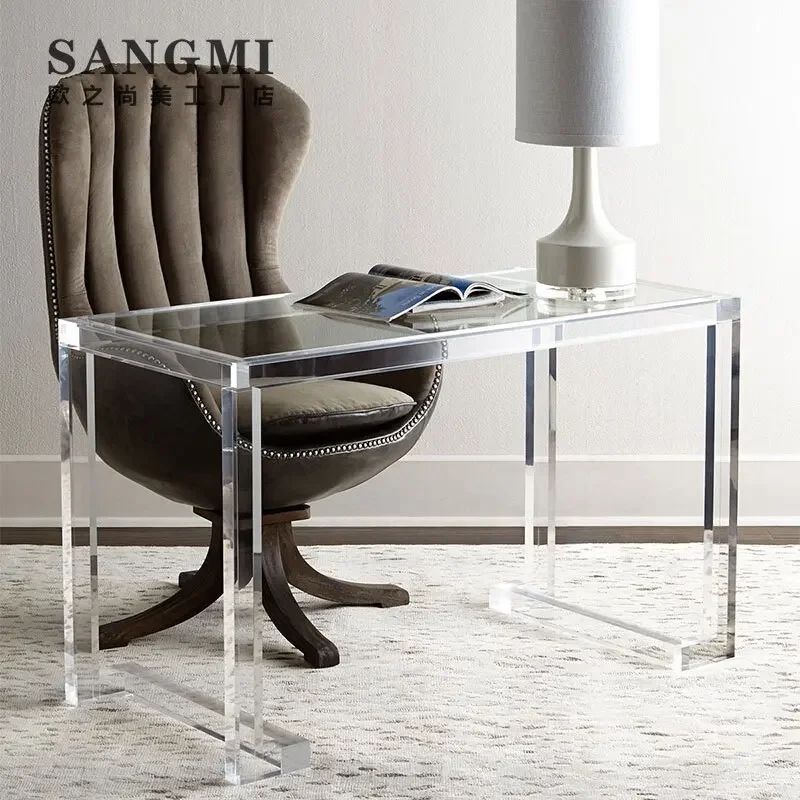 Spot simple modern transparent acrylic glass computer desk desk creative fashion personalized dresser writing desk